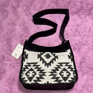 Jen & Co. Black and White Geometric Pattern Women's Bag